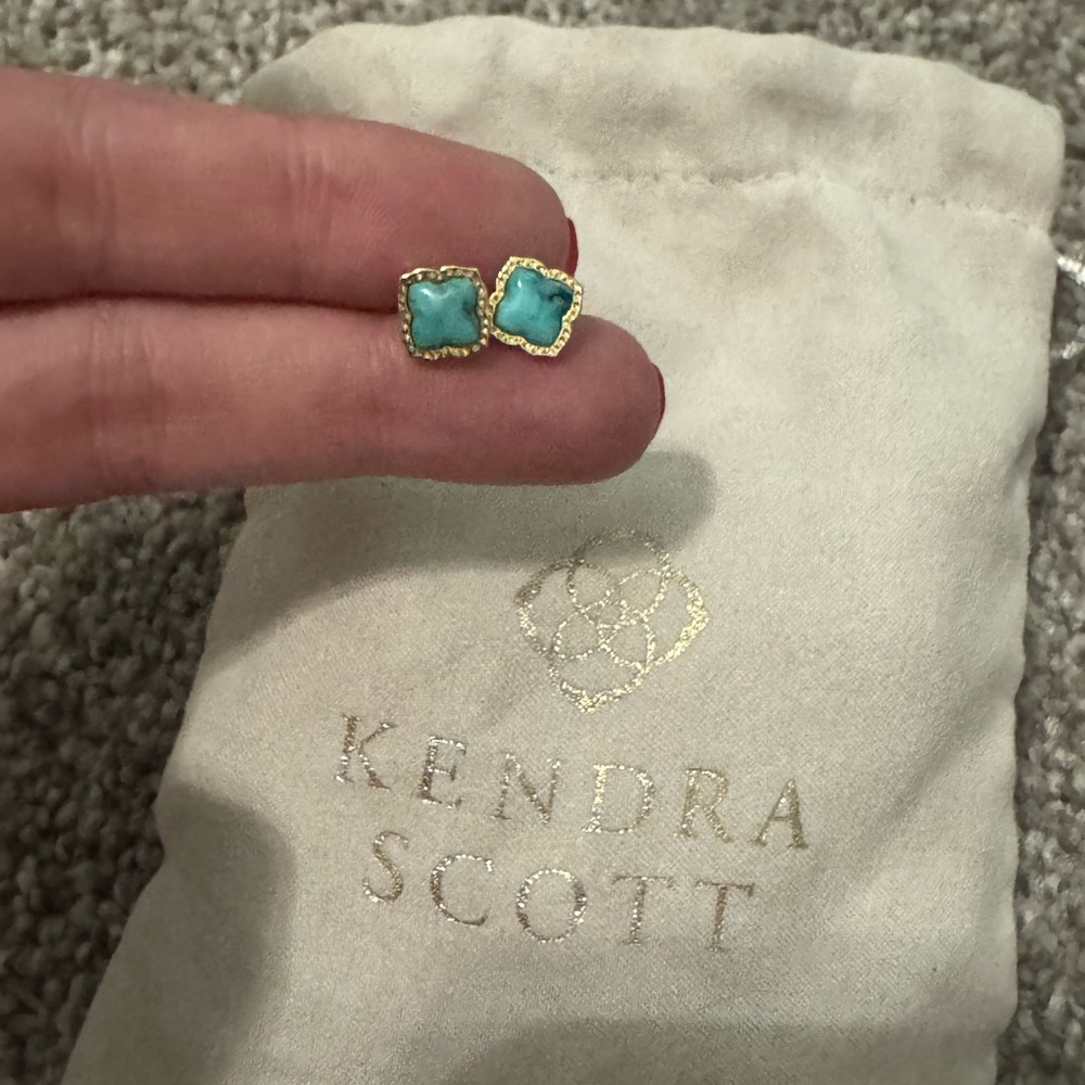 Kendra Scott Gold and Turquoise Earrings